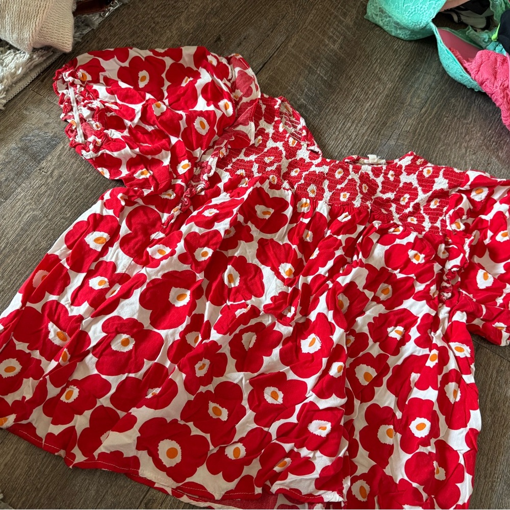 Red Floral Blouse